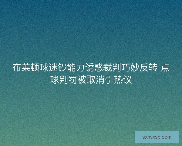 布莱顿球迷钞能力诱惑裁判巧妙反转 点球判罚被取消引热议